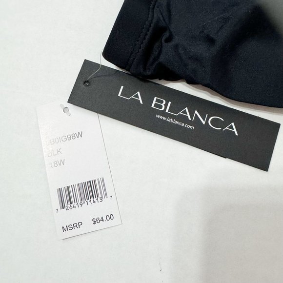 La Blanca NWT Sz 18W Black Tummy Control Island Goddess High Waist Bikini Swim B - Picture 4 of 8